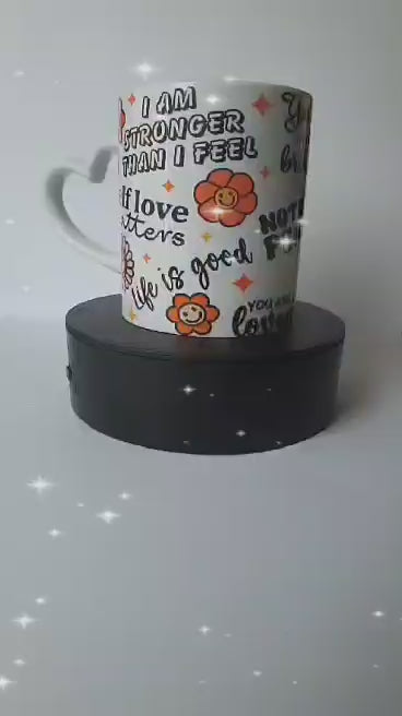 Self love heart handled mug